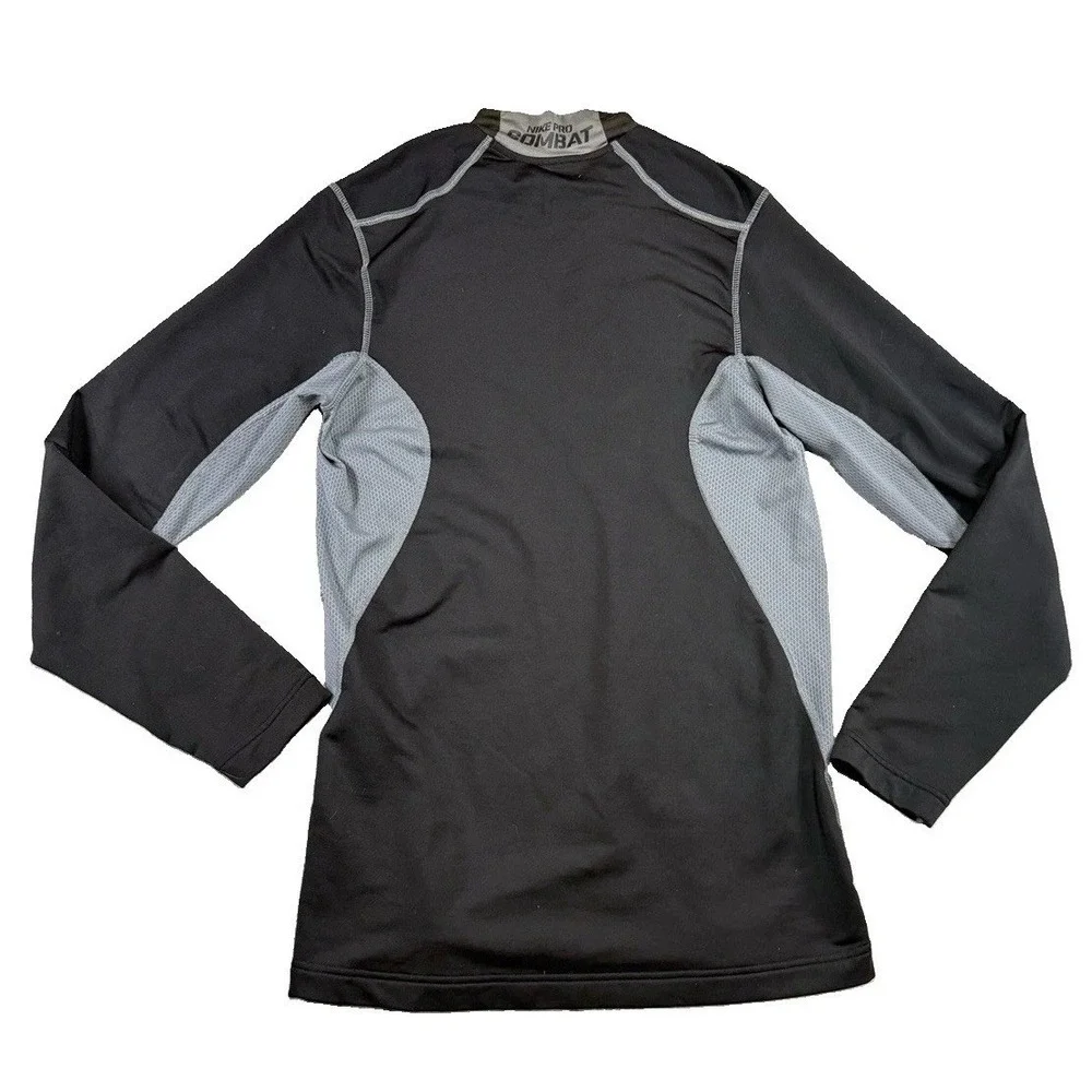 Nike Pro Combat Shirt Men's Small Black Hyperwarm Dri-Fit Athletic Fitted Sports